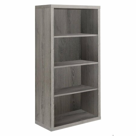 HOMEROOTS 47.5 in. Dark Taupe Particle Board & MDF Bookshelf with Adjustable Shelves 333358